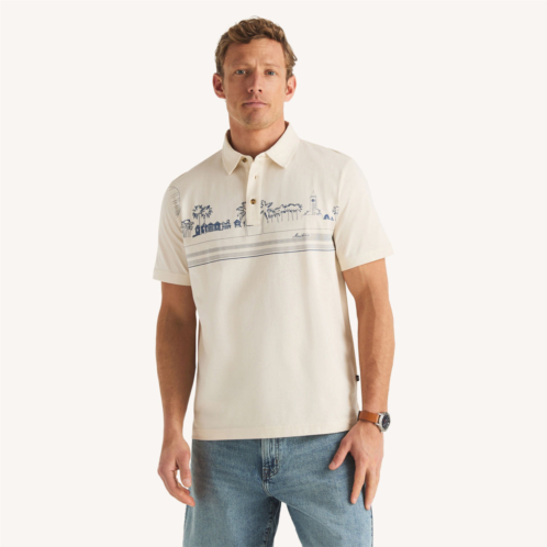 Nautica mens classic fit printed polo