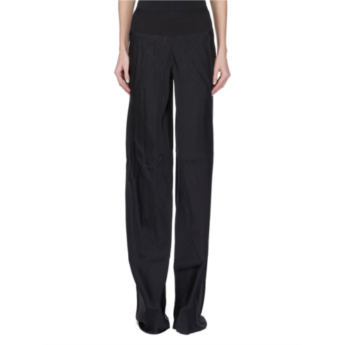 Rick Owens floor-length black charmeuse bias pants