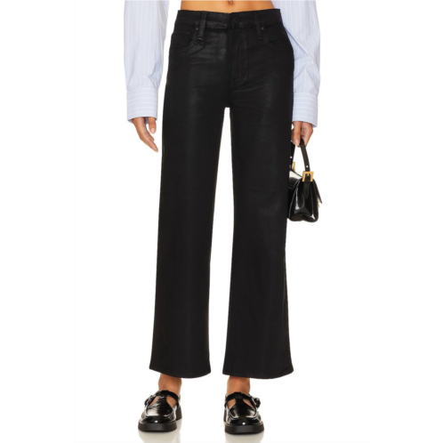 Hudson rosie high rise wide leg ankle jeans in coated black