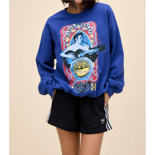 DAYDREAMER sun records x elvis sing this song bf sweatshirt in blue quartz