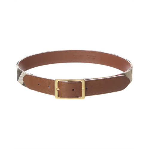 Burberry check canvas & leather belt