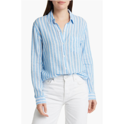 Rails charli button down shirt in lake stripe