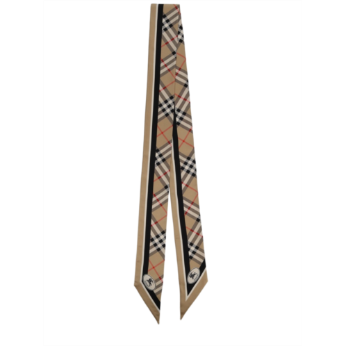 BURBERRY beige check silk scarf
