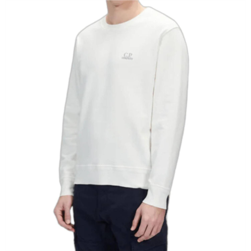 C.P. Company logo crew neck sweatshirt in gauze white