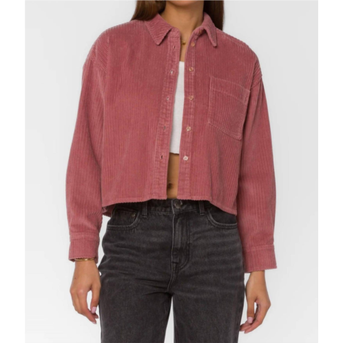 Velvet Heart cordelia corduroy cropped jacket in ash rose