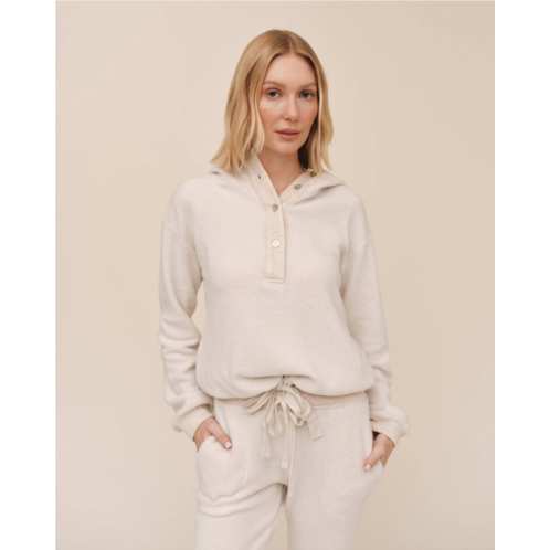Bella Dahl tie waist hoodie in oatmeal