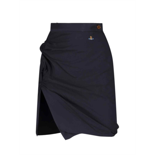 VIVIENNE WESTWOOD ruched design skirt with front slit