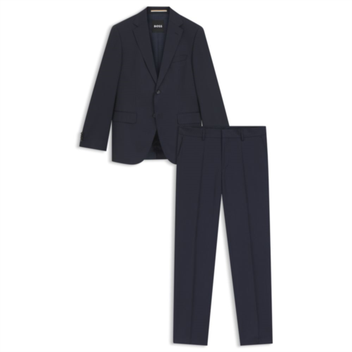 BOSS regular-fit suit in striped virgin wool