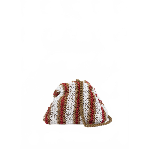 Maria La Rosa womens mini game bucaneve bag in stripe white