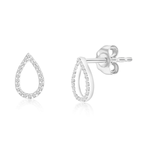 Simona sterling silver pearshaped diamond studs
