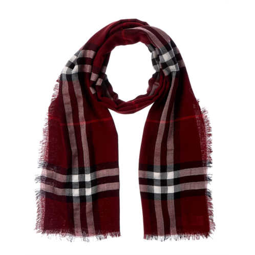 Burberry wide check wool scarf