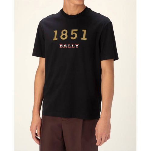 BALLY mens 1851 logo t-shirt in black