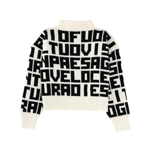 MSGM black virgin wool-blend lettered sweater