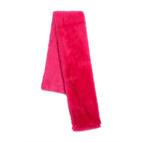 La Fiorentina womens faux fur scarf in fusha