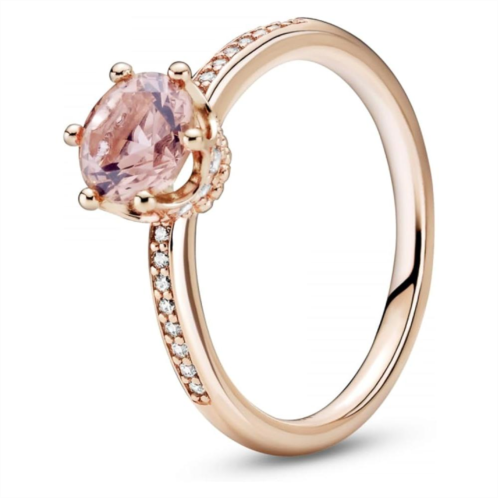 Pandora pink sparkling crown solitaire ring