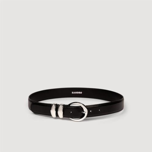 Sandro smooth leather belt