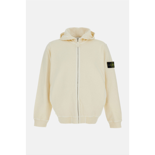STONE ISLAND beige organic cotton crewneck sweatshirt
