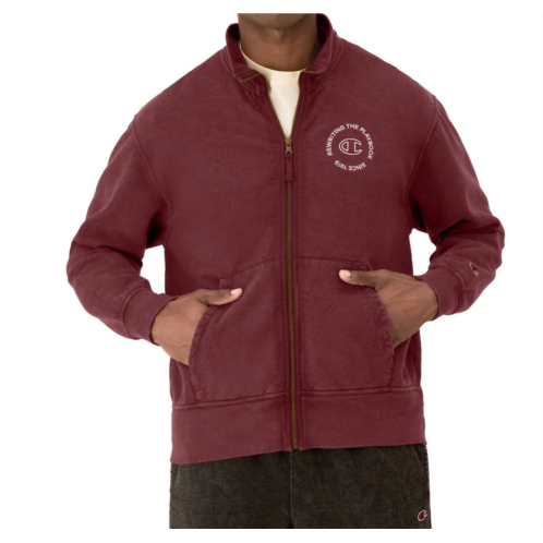 Champion mens full-zip logo jacket in maroon