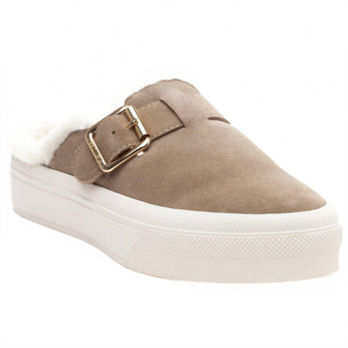 J/SLIDES womens gilly suede slip-on shoes in beige