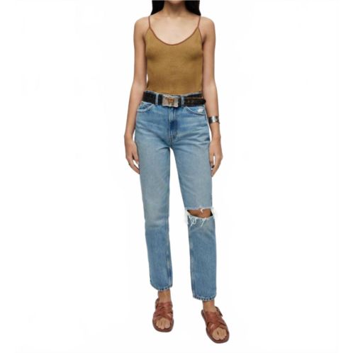 RE/DONE 70s straight cut jeans in worn med raf