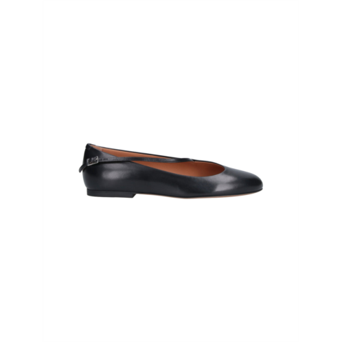 JIL SANDER black elyss round toe ballerina flats