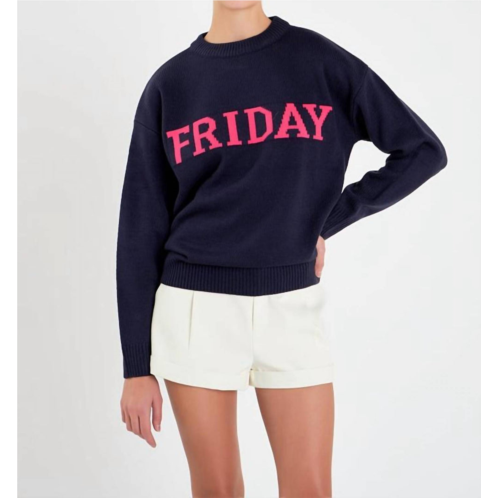 English Factory days of the week sweater in twilight