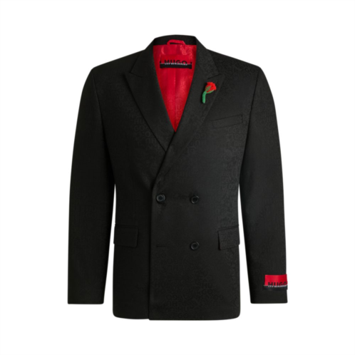 HUGO x les benjamins modern-fit jacket in jacquard fabric