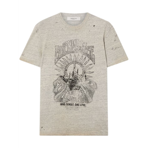 GOLDEN GOOSE vintage graphic print grey cotton t-shirt