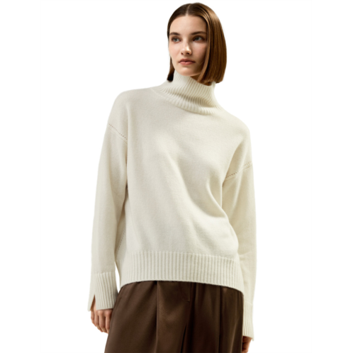 LILYSILK turtleneck relaxed-fit cashmere sweater for women