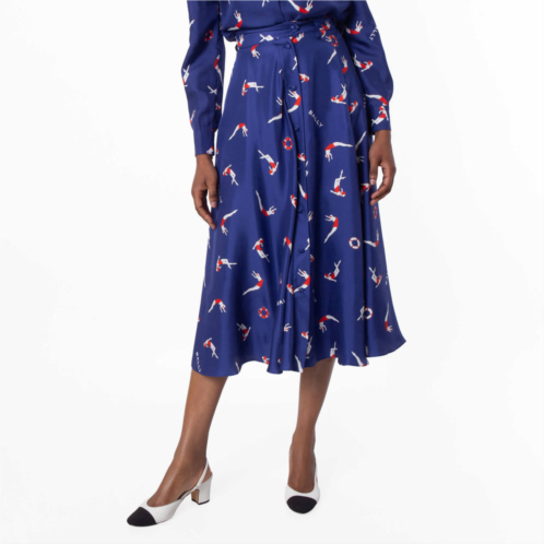 Bally diver print motif midi skirt