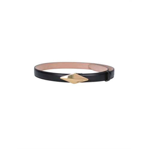 JIMMY CHOO black diamond clasp leather belt