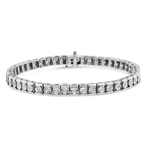 Haus of Brilliance .925 sterling silver miracle set diamond accent classic tennis bracelet