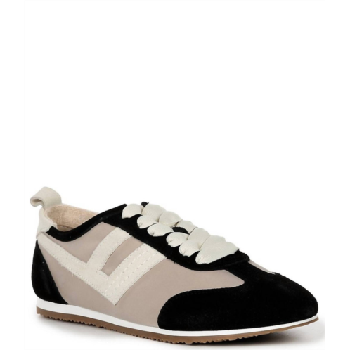 Free People womens aces tennis sneakers in black/oyster