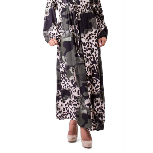 GIGI MODA safari print maxi dress in olive