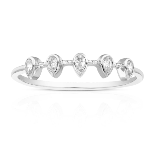 Vir Jewels 2/5 cttw lab grown diamond 5 stone engagement ring in sterling silver for women