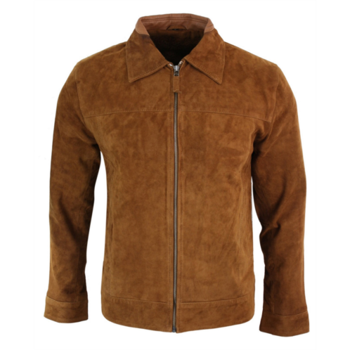 TruClothing suede leather classic zip jacket