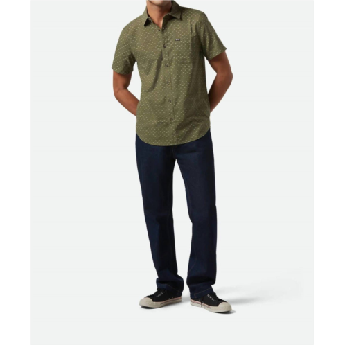 Brixton charter print short sleeve shirt in ivy green micro floral