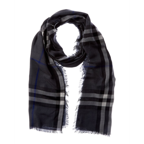 Burberry check wool & silk-blend scarf