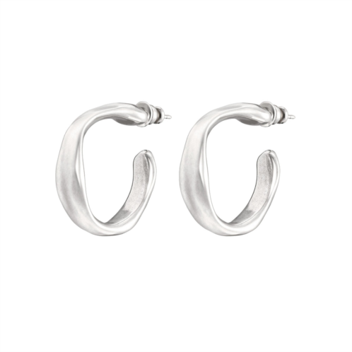 UNOde50 wide silver hoop earrings