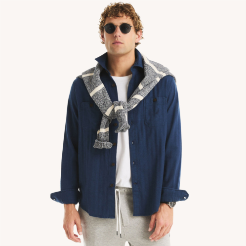 Nautica mens herringbone flannel shirt