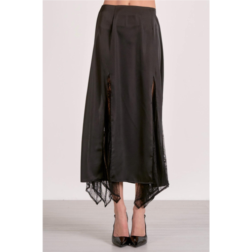 ELAN lace midi skirt in black