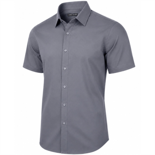 James Tailor galaxy mens slim fit short sleeve stretch dress shirt