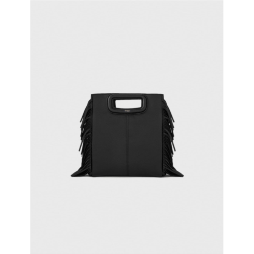 Maje smooth leather m bag with fringing