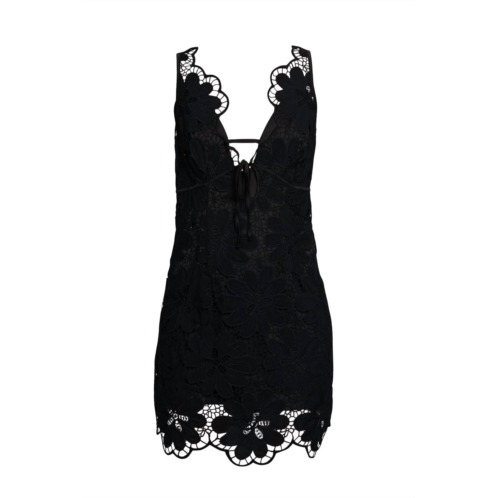 For Love & Lemons malika embroidered lace mini dress in black