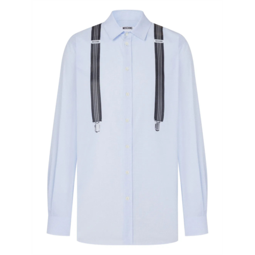 MOSCHINO button-down shirt with playful suspenders detail