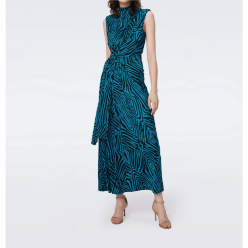 Diane von Furstenberg geri dress in blue zebra