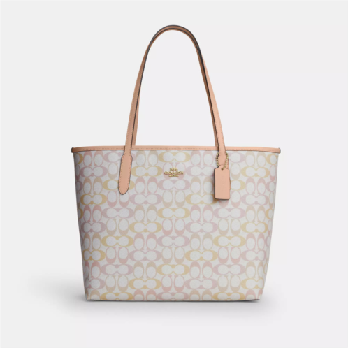 Coach Outlet city tote bag in pretty signature canvas