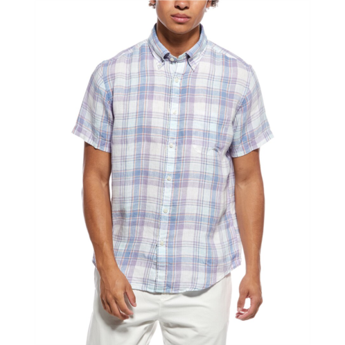 Brooks Brothers plaid linen shirt