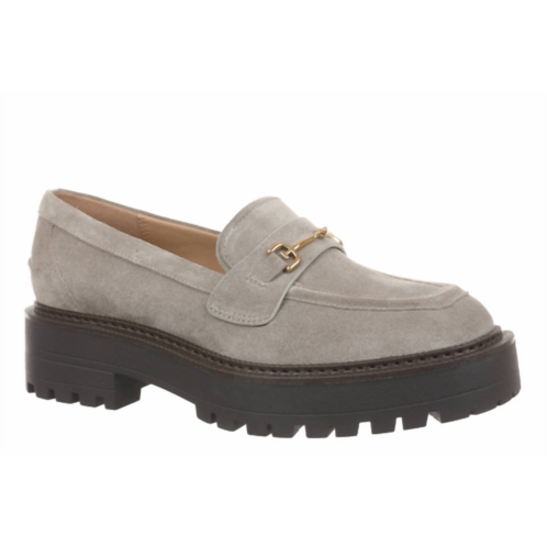 Sam Edelman womens lea platform loafer in grey