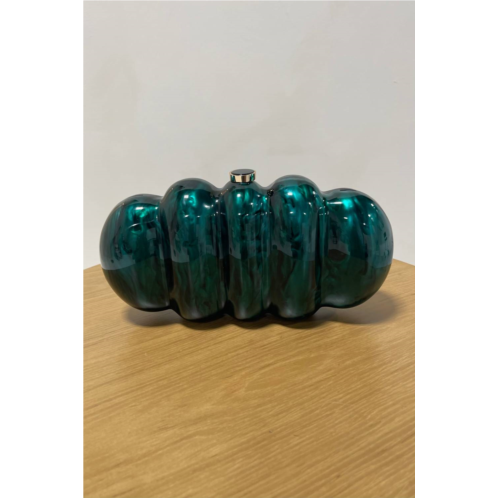 Urban Expressions womens diana acrylic marbled clutch bag in emerald green